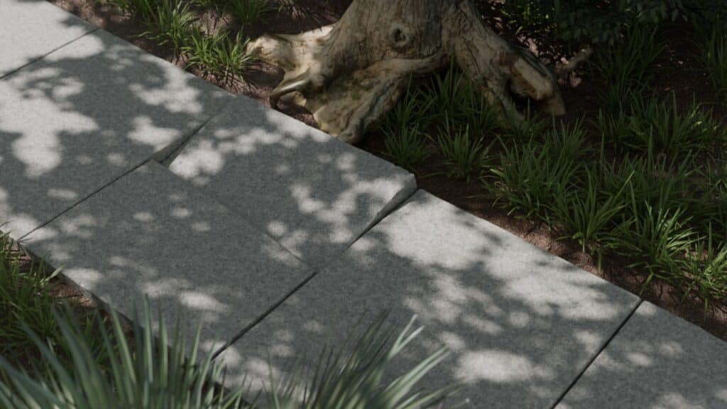 Uneven cracked sidewalk