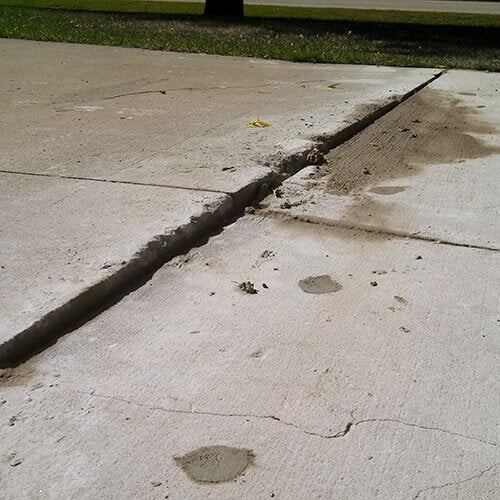 Uneven driveway concrete