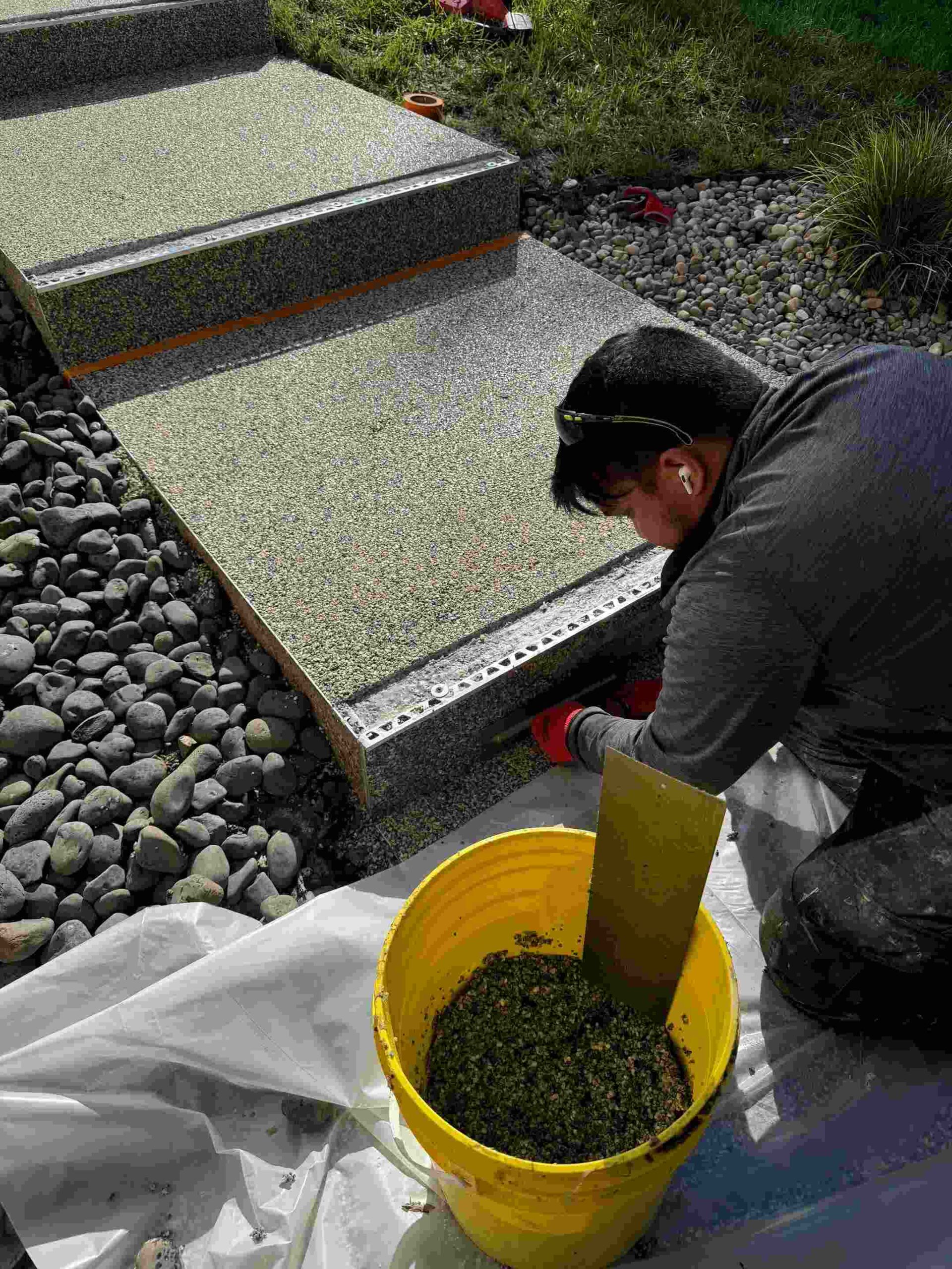 new concrete stairs