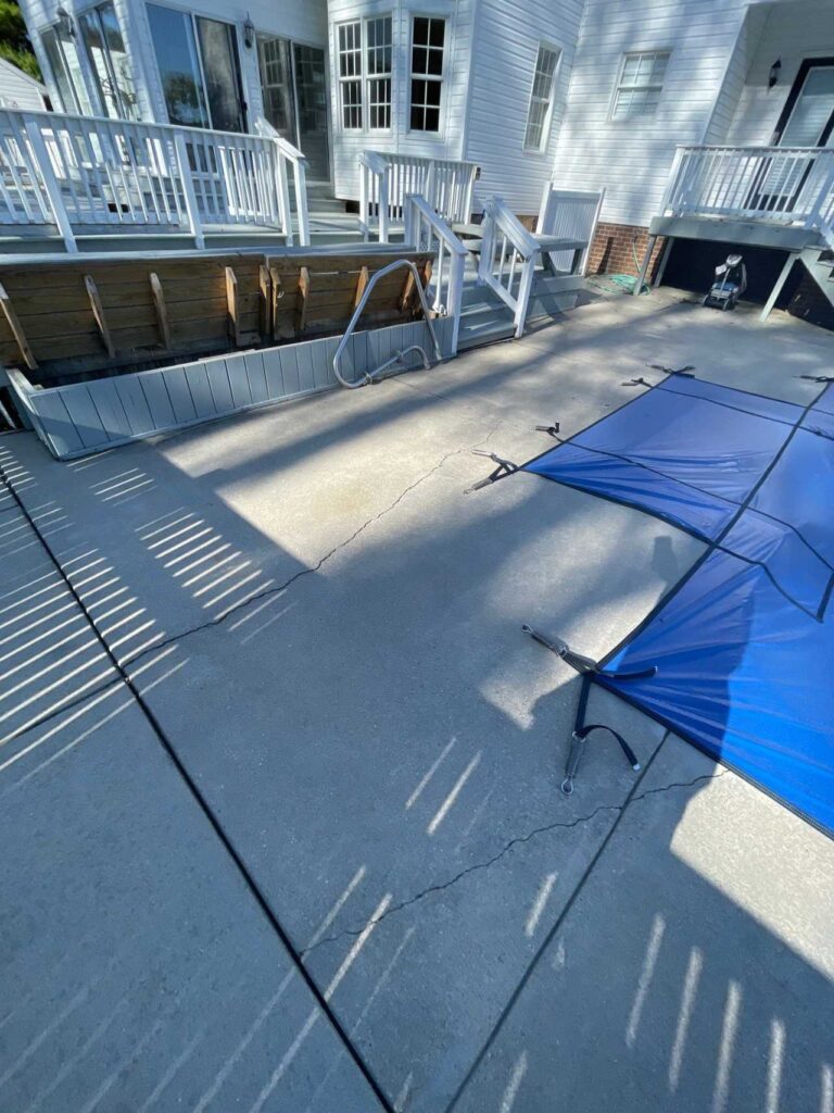 Cracked concrete surface
