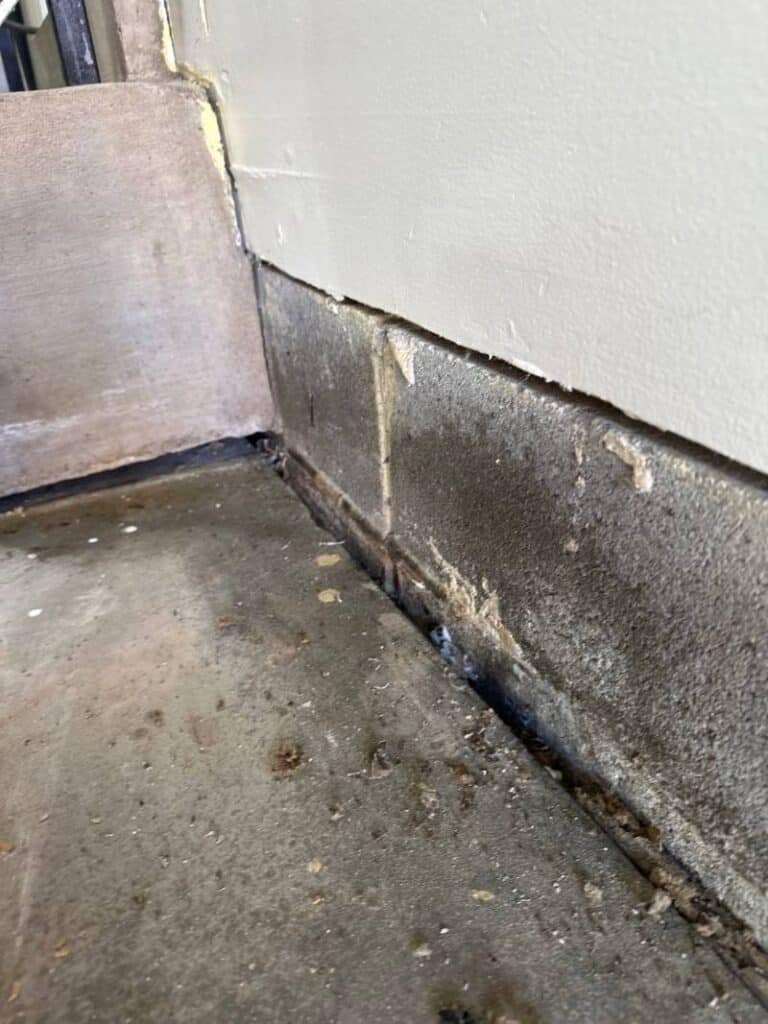 Damaged wall