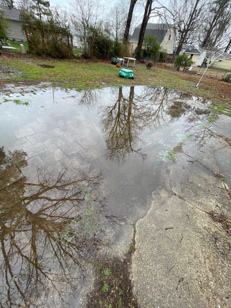 standing water on the surface