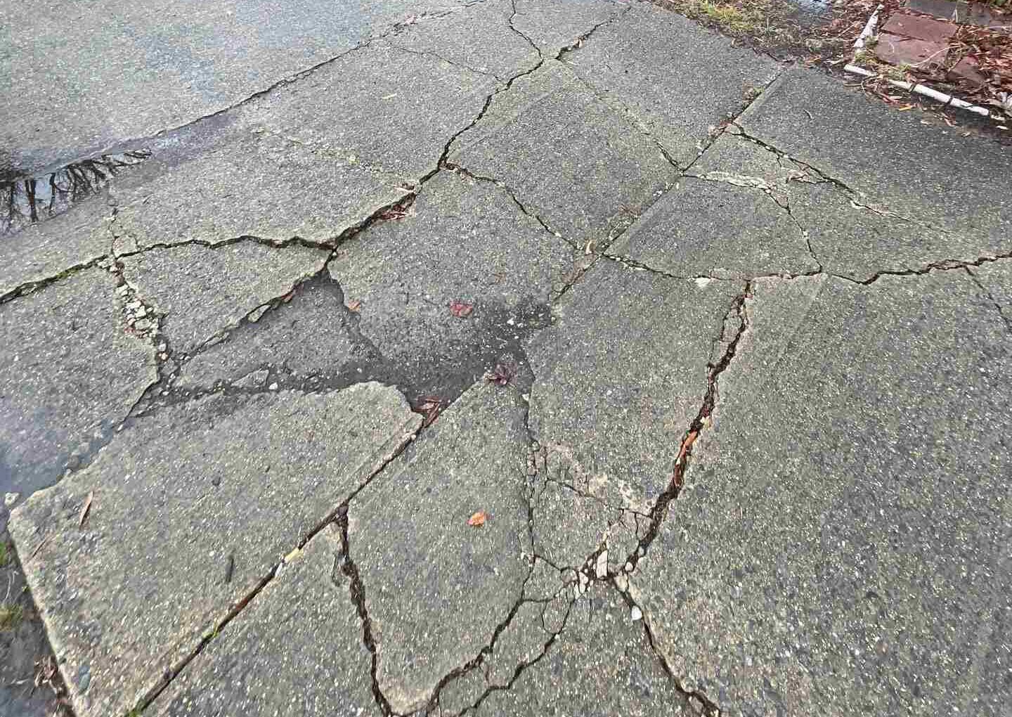 cracked driveway